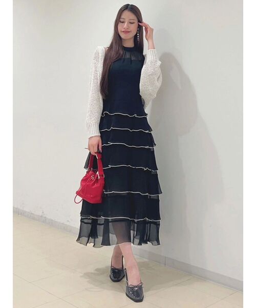 ワンピース　シフォンワンピース　MECURYDUO マーキュリーデュオ MERCURYDUO ワンピース シフォンティアードワンピース