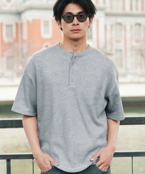 JIGGYS SHOP（ジギーズショップ） tシャツ ワッフルサーマル ヘンリー