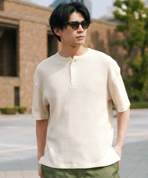 JIGGYS SHOP（ジギーズショップ） tシャツ ワッフルサーマル ヘンリー