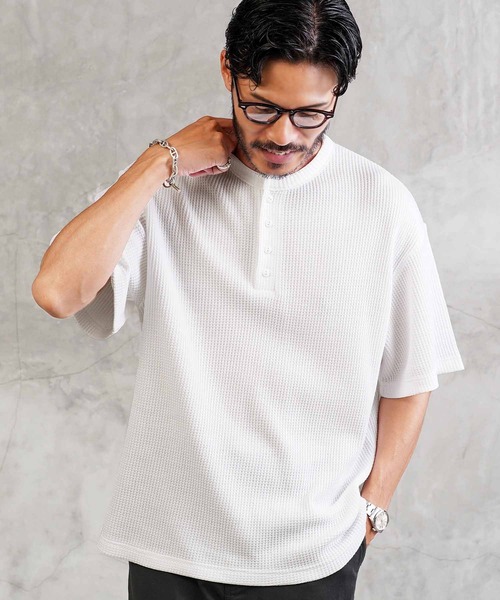 【完売品】ballsy brothers サーマル ワッフル ヘンリー JIGGYS SHOP tシャツ ワッフルサーマル ヘンリーネック 半袖T