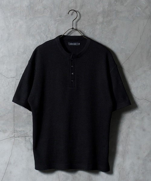 pheeny ワッフルトップス カットソー　サーマル ブラック JIGGYS SHOP（ジギーズショップ） tシャツ ワッフル編み サーマル