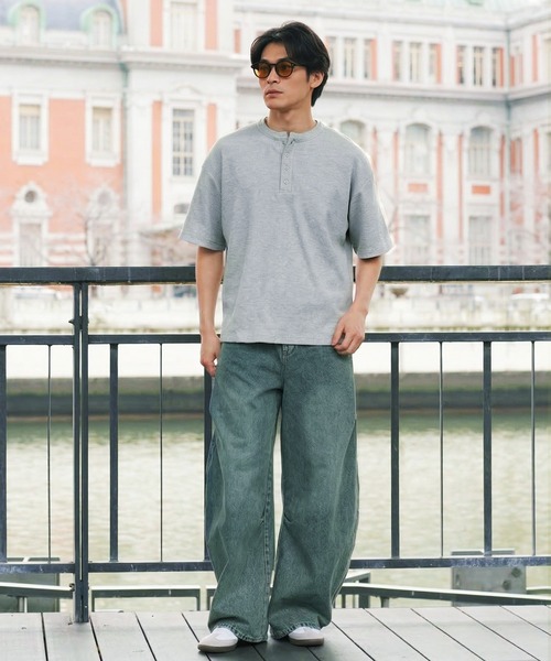 ファンクショナリー サーマルヘンリーネックTシャツS 杢グレー CLEL】Functionary Thermal Henley Neck T-Shirt / ファンクショナリー