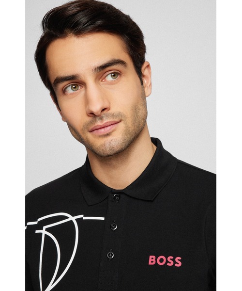 「BOSS」 半袖ポロシャツ S ホワイト メンズ