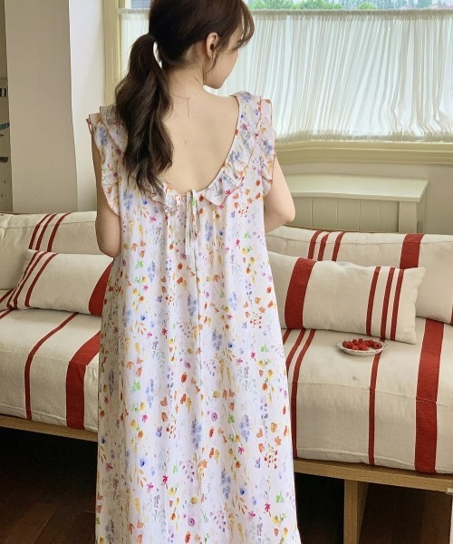 gossip!ロサンゼルス ワンピース レトロガーリー花柄フリル