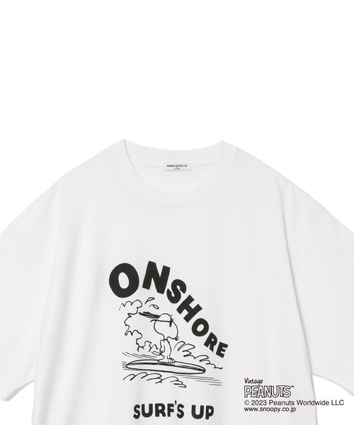 「AMERICAN RAG CIE」 半袖Tシャツ「Vintage PEANUTSコラボ」 M ホワイト メンズ