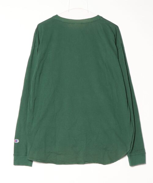 「Champion」 長袖カットソー L グリーン レディース
