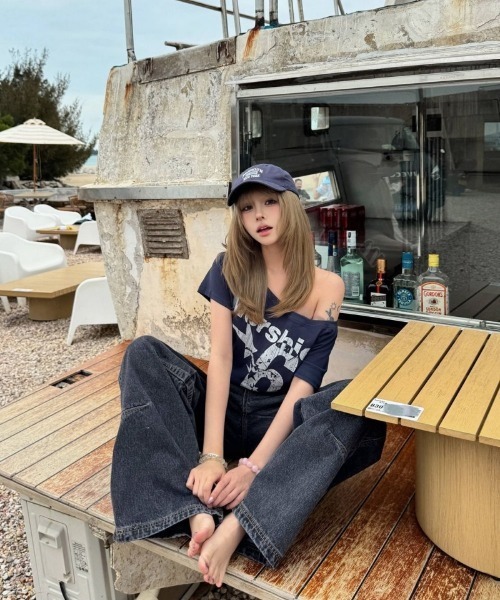 NO ROMANCE プリントレースオフショル 半袖Tシャツ y2k itimi NO ROMANCE プリントレースオフショル 半袖Tシャツ y2k itimi