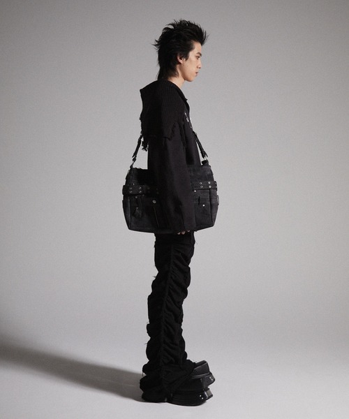 パーカー 「GRANCY」Knit Layered Design Zip Hoodie / ニットレイヤードデザインジップフーディ メンズ レディース