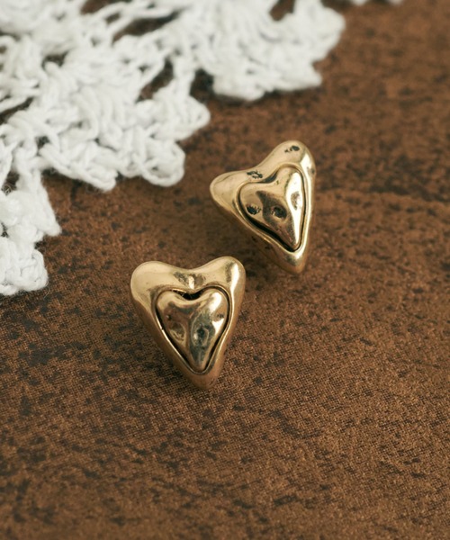 【中古】 ピアスのランナー（1） GOLDY（ゴールディ） ピアス ヴィンテージ レイヤード ハート ピアス
