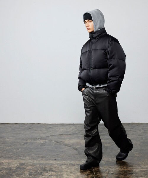 BEAMS（ビームス） パンツ フェイクレザー オーバーパンツ メンズ