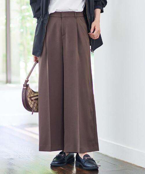 Reflect パンツ 「透けない」フルレングスワイドストレートパンツ