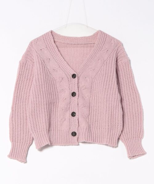 Lace Ladies（レースレディース） カーディガン ローゲージ ケーブル柄