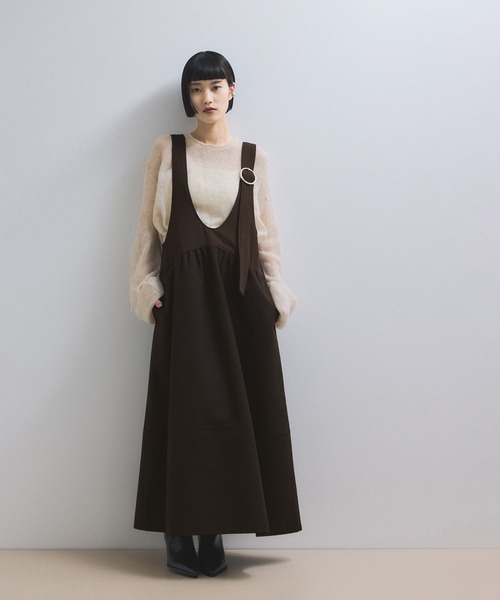 ADAM ET ROPE' ディープネックAラインワンピース ADAM ET ROPE'（アダムエロペ） ワンピース 「WEB限定」ディープネック