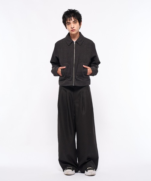 Elanque スラックス 2tuck slacks pants/2タックスラックスパンツ