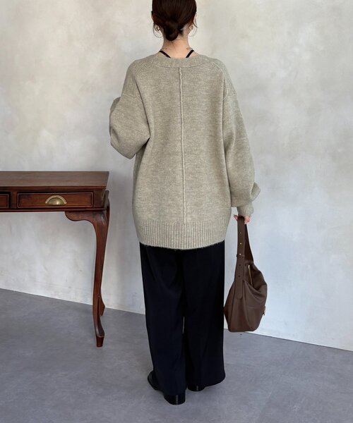 新品タグ付き　CADUNE 金釦Vカーデ カーディガン　ニット　ジャケット 25SS》CADUNE 金釦Ⅴカーデ ニット ロゴボタン 長袖 ベージュ M｜Yahoo