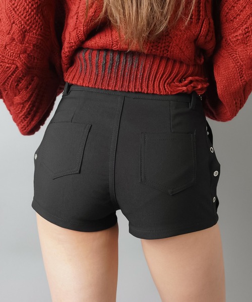 SPINNS（スピンズ） パンツ ハトメスタッズがアクセントストレッチ