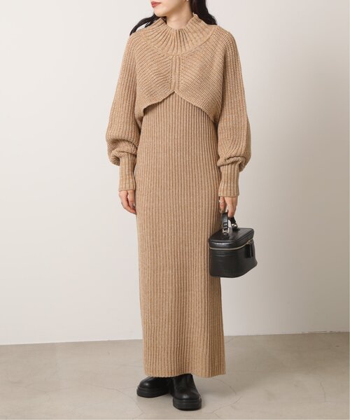 「RAY CASSIN」 ニットワンピース FREE キナリ レディース_画像4