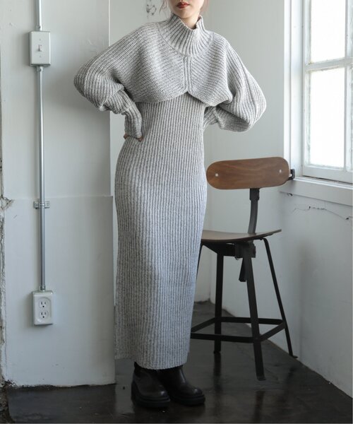 「RAY CASSIN」 ニットワンピース FREE キナリ レディース_画像6