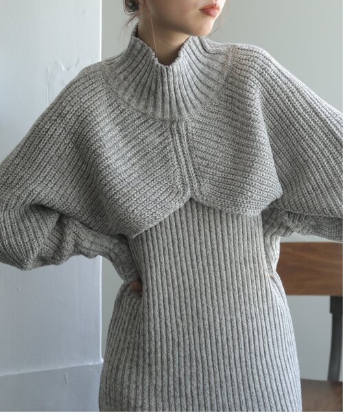 「RAY CASSIN」 ニットワンピース FREE キナリ レディース_画像9