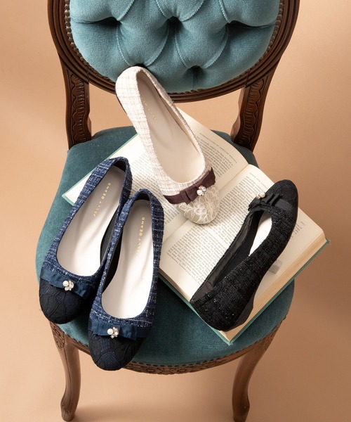 JELLY BEANS（ジェリービーンズ） パンプス ツイードレーストゥリボン