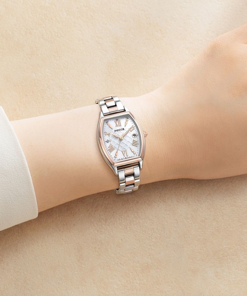 wicca（ウィッカ） 腕時計 ソーラーテック電波時計 シルバー・ピンク