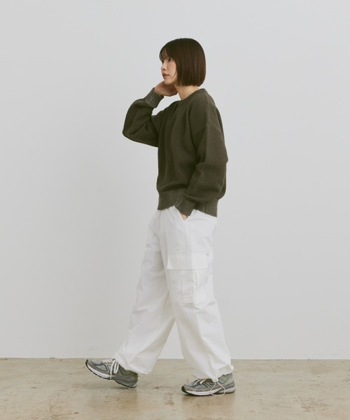 「flaner」 カーゴパンツ SMALL ネイビー レディース_画像3