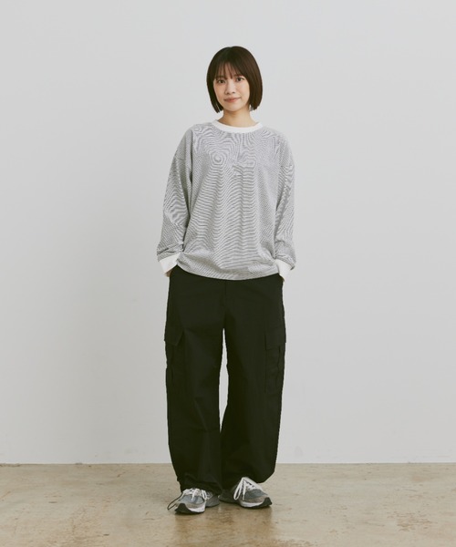 「flaner」 カーゴパンツ SMALL ネイビー レディース_画像4