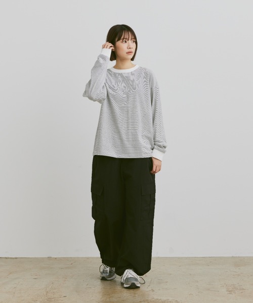 「flaner」 カーゴパンツ SMALL ネイビー レディース_画像5