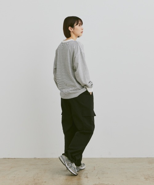「flaner」 カーゴパンツ SMALL ネイビー レディース_画像6