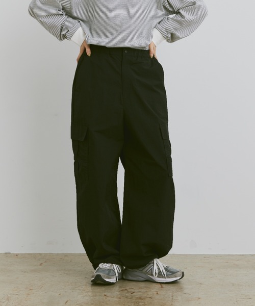 「flaner」 カーゴパンツ SMALL ネイビー レディース_画像9