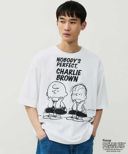 スヌーピー Tシャツ(M) ホワイト アパレル 日本製 SNOOPY SNOOPY（スヌーピー） tシャツ PEANUTS BUDDY Tシャツ メンズ