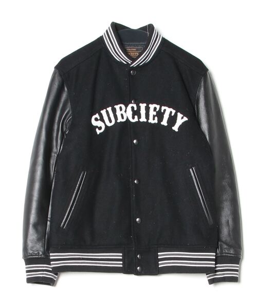 Subciety（サブサエティ） スタジャン LARGE ブラック×ホワイト メンズ