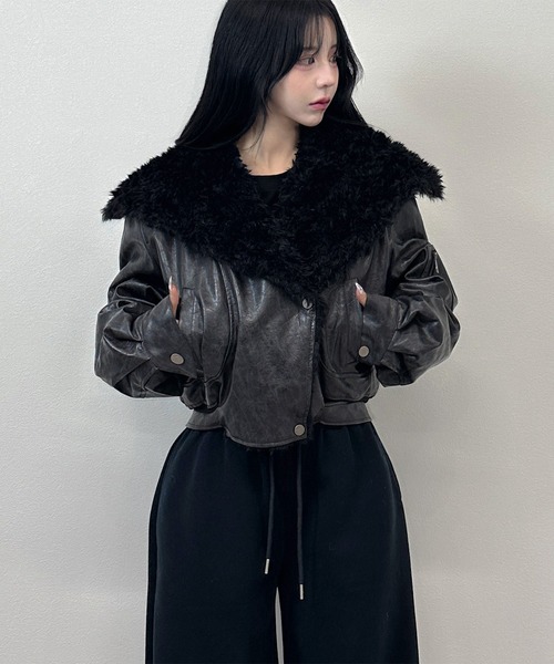 FOLLOWIN（フォロウィン） コート アウター 3color/ビッグプードルボア