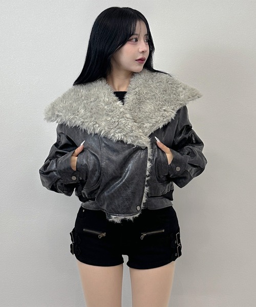 FOLLOWIN（フォロウィン） コート アウター 3color/ビッグプードルボア