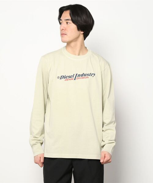 diesel ベージュ Tシャツ Sサイズ DIESEL（ディーゼル） 長袖Tシャツ MEDIUM サンドベージュ メンズ