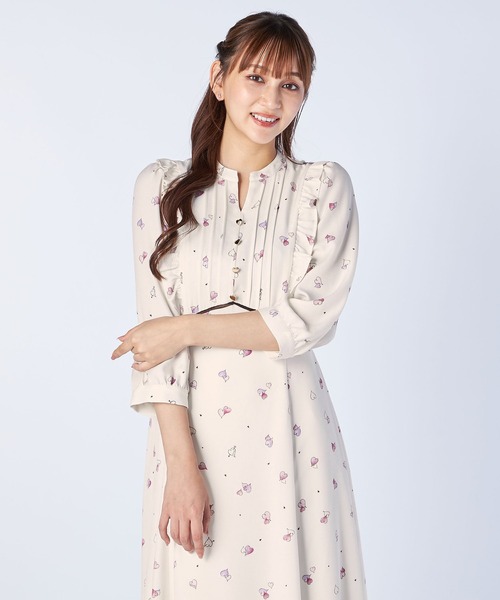 LAISSE PASSE（レッセパッセ） 7分袖ワンピース SMALL スモークピンク