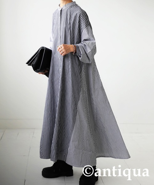 antiqua（アンティカ） 長袖ワンピース FREE ブラック レディース