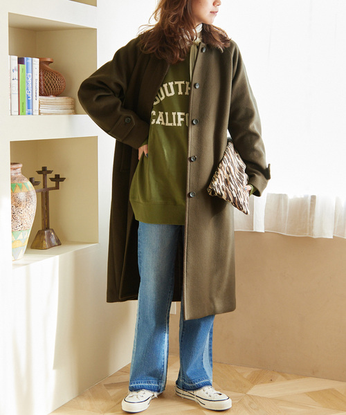 「JOURNAL STANDARD relume」 ステンカラーコート 36 マスタード レディース_画像7