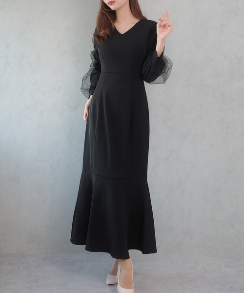 「CENEA」 長袖ワンピース LARGE アイボリー レディース_画像2