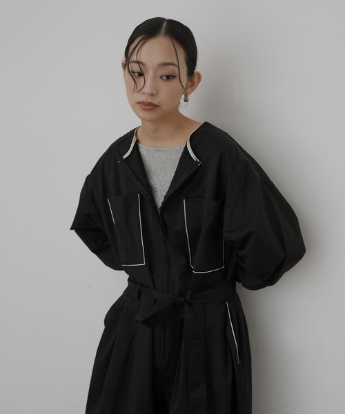 hellam（ヘラム） サロペット オーバーオール パイピングジャンプ