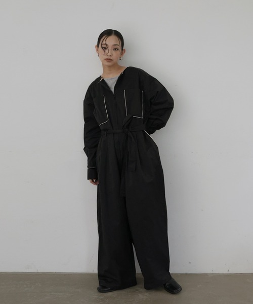 hellam（ヘラム） サロペット オーバーオール パイピングジャンプ