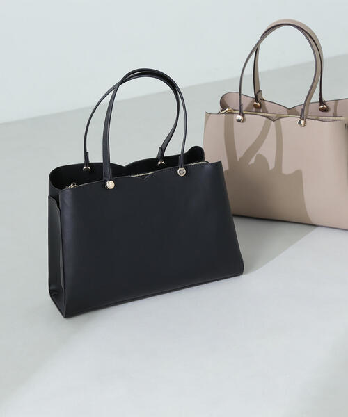 「NATURAL BEAUTY BASIC」 トートバッグ フリ- ブラック レディース_画像2