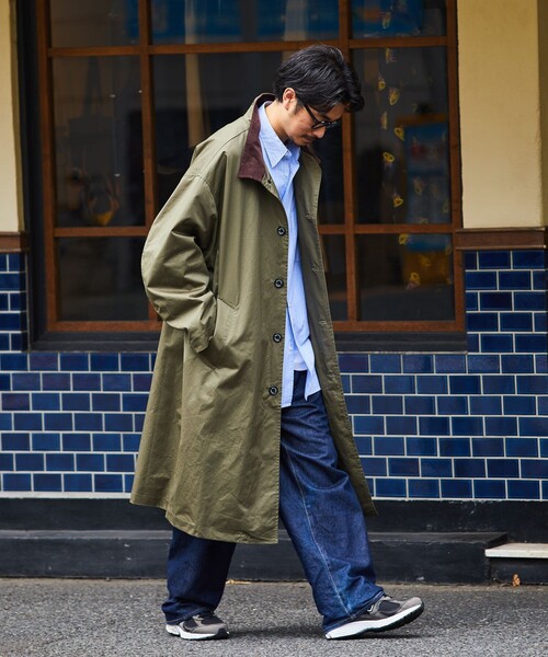 「FREAK'S STORE」 「macober」ステンカラーコート LARGE オリーブ メンズ