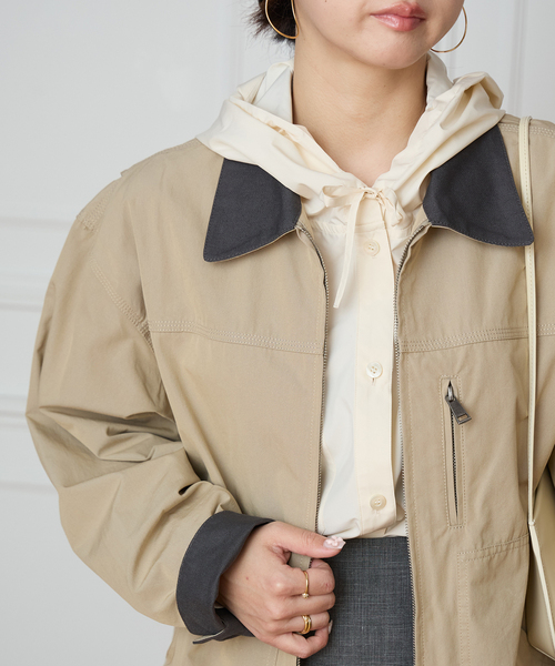 IENA LA BOUCLE リブ襟ZIP カットソーブルゾン　ブルゾン IENA LA BOUCLE（イエナラブークル） コート アウター ライトワーク