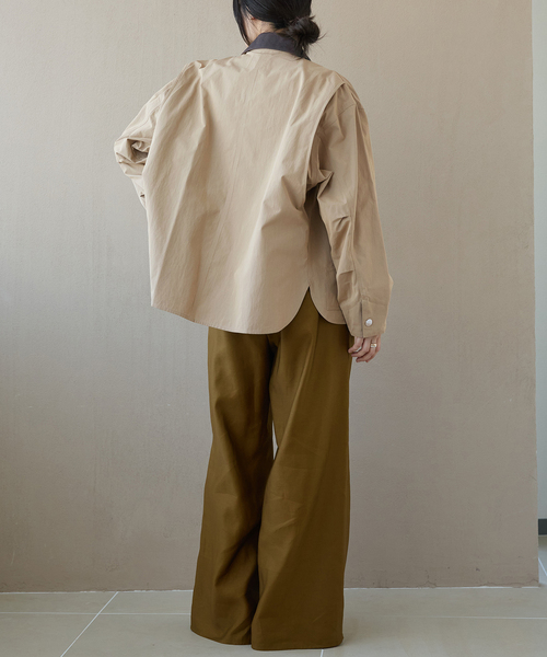 新品未使用　自由区　ベージュ シャツジャケット　ブルゾン　アウター　羽織り IENA LA BOUCLE（イエナラブークル） コート アウター ライトワーク
