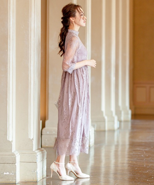 「Kana」 7分袖ワンピース LL ベージュ系その他 レディース_画像3