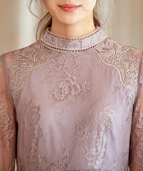 「Kana」 7分袖ワンピース LL ベージュ系その他 レディース_画像4