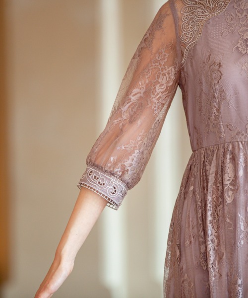 「Kana」 7分袖ワンピース LL ベージュ系その他 レディース_画像5