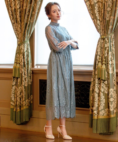 「Kana」 7分袖ワンピース LL ベージュ系その他 レディース_画像9