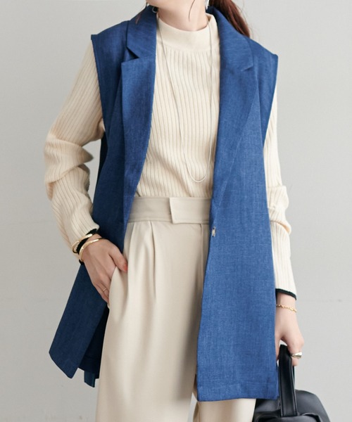 「DISCOAT」 ベスト FREE ブラック レディースの画像6